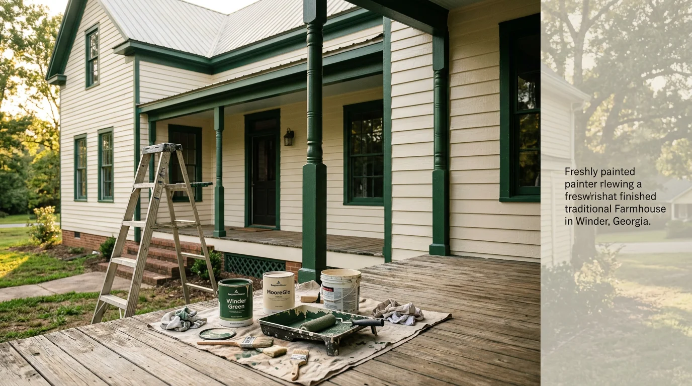 Exterior house painting on residential home in Gwinnett County